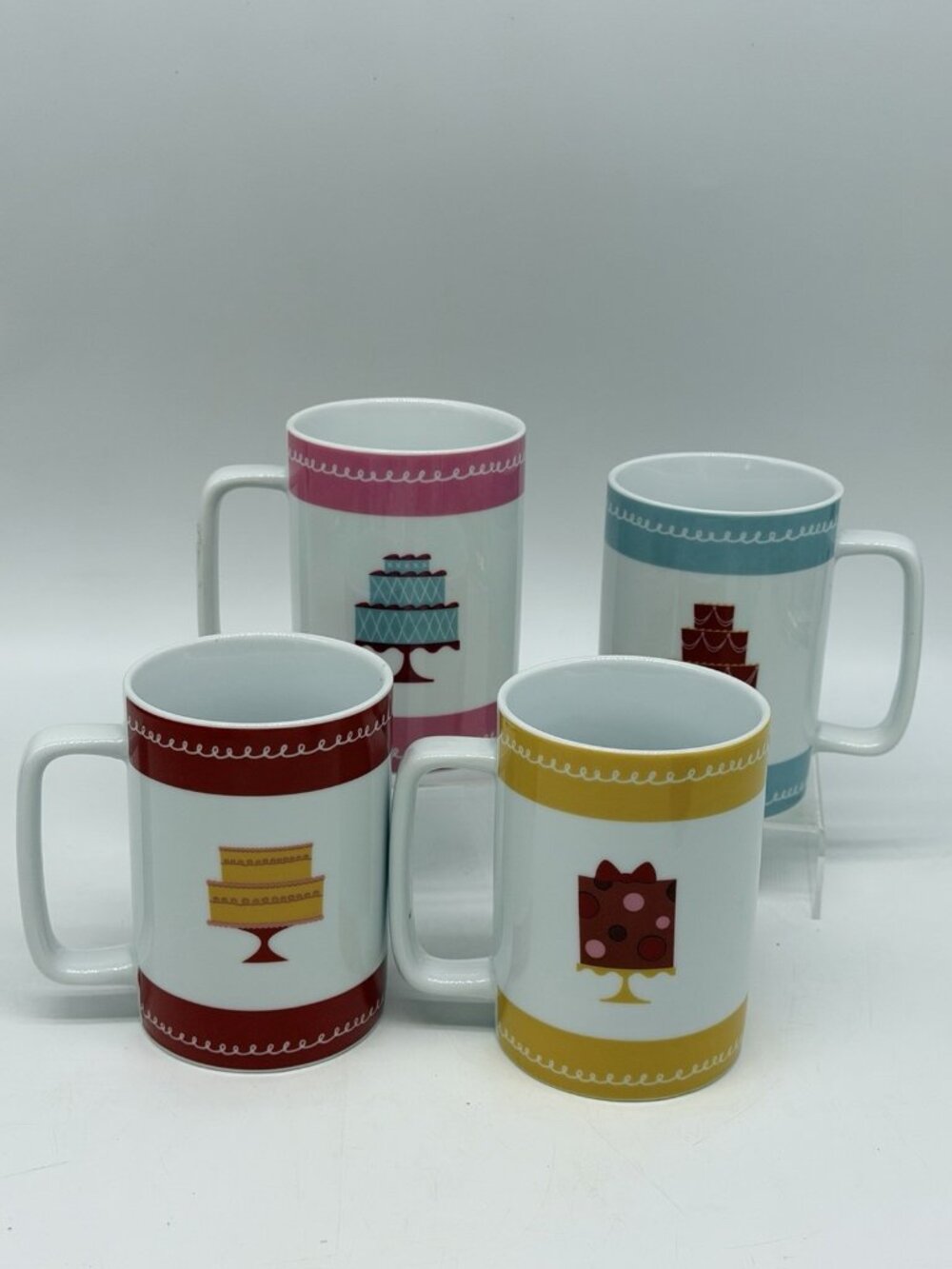 Cake Boss Icing And Cake Mini Cake Mug Set Of 4 Porcelain Old School Retro